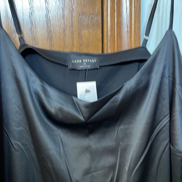 LANE BRYANT NWT Women's Size 18 Black Satin Cami Classic Sleeveless Adjustable - Picture 4 of 7